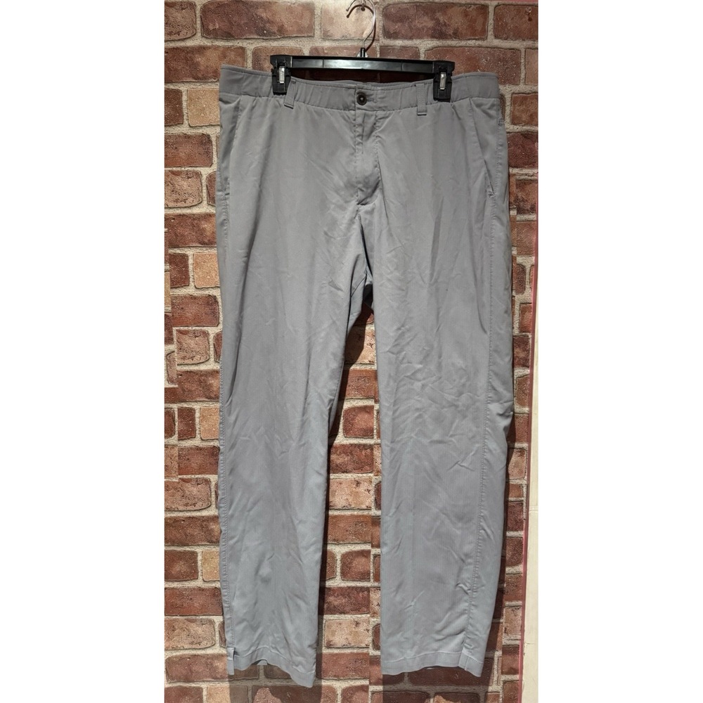 Under‎ Armour Pants Men's Size 38/32 Solid Gray Sports Stretch Pockets Button